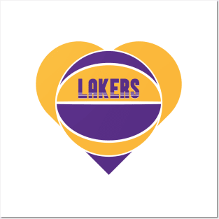 Heart Shaped Los Angeles Lakers Basketball Posters and Art